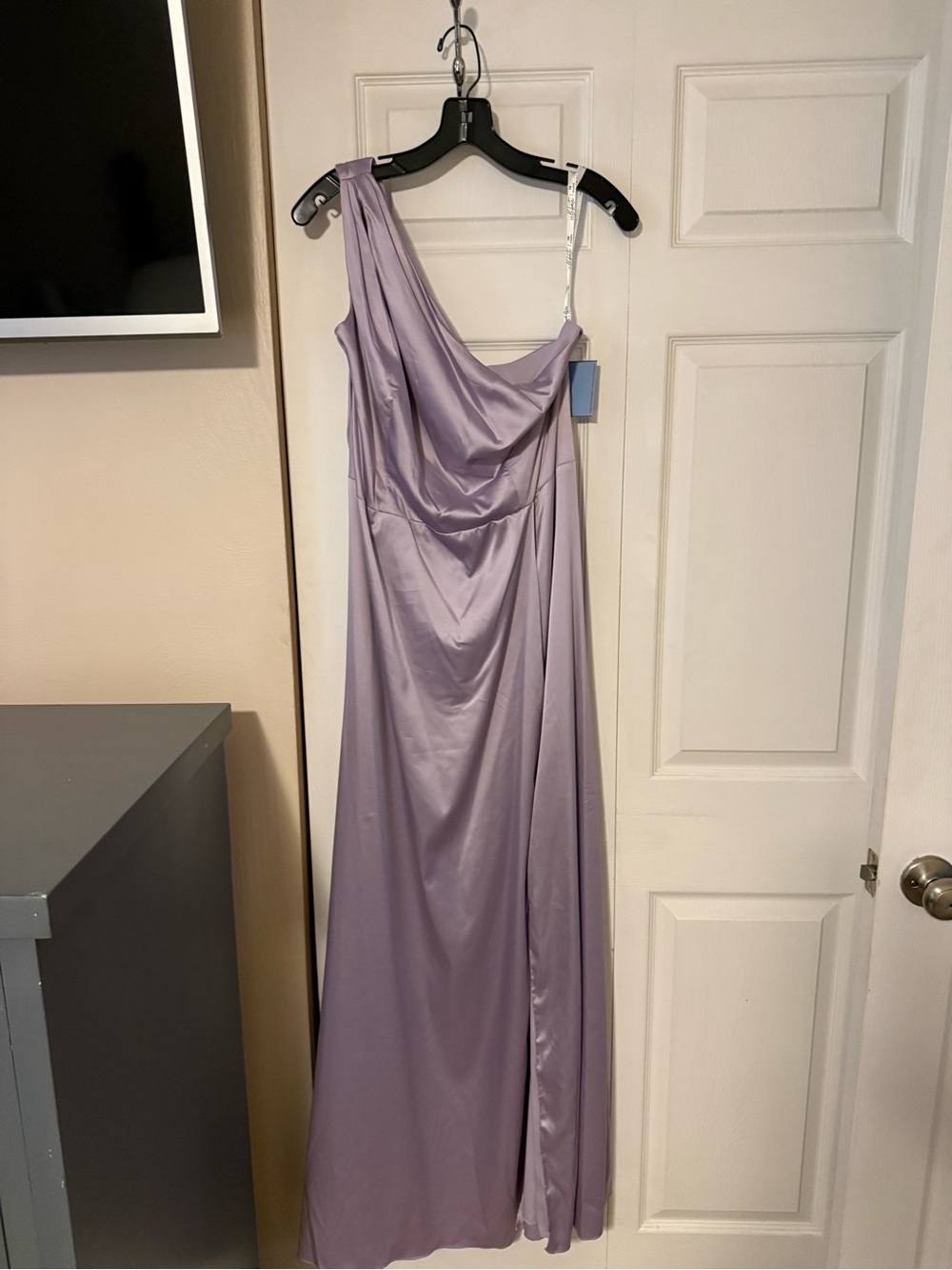 Iris One-Shoulder Satin Dress
